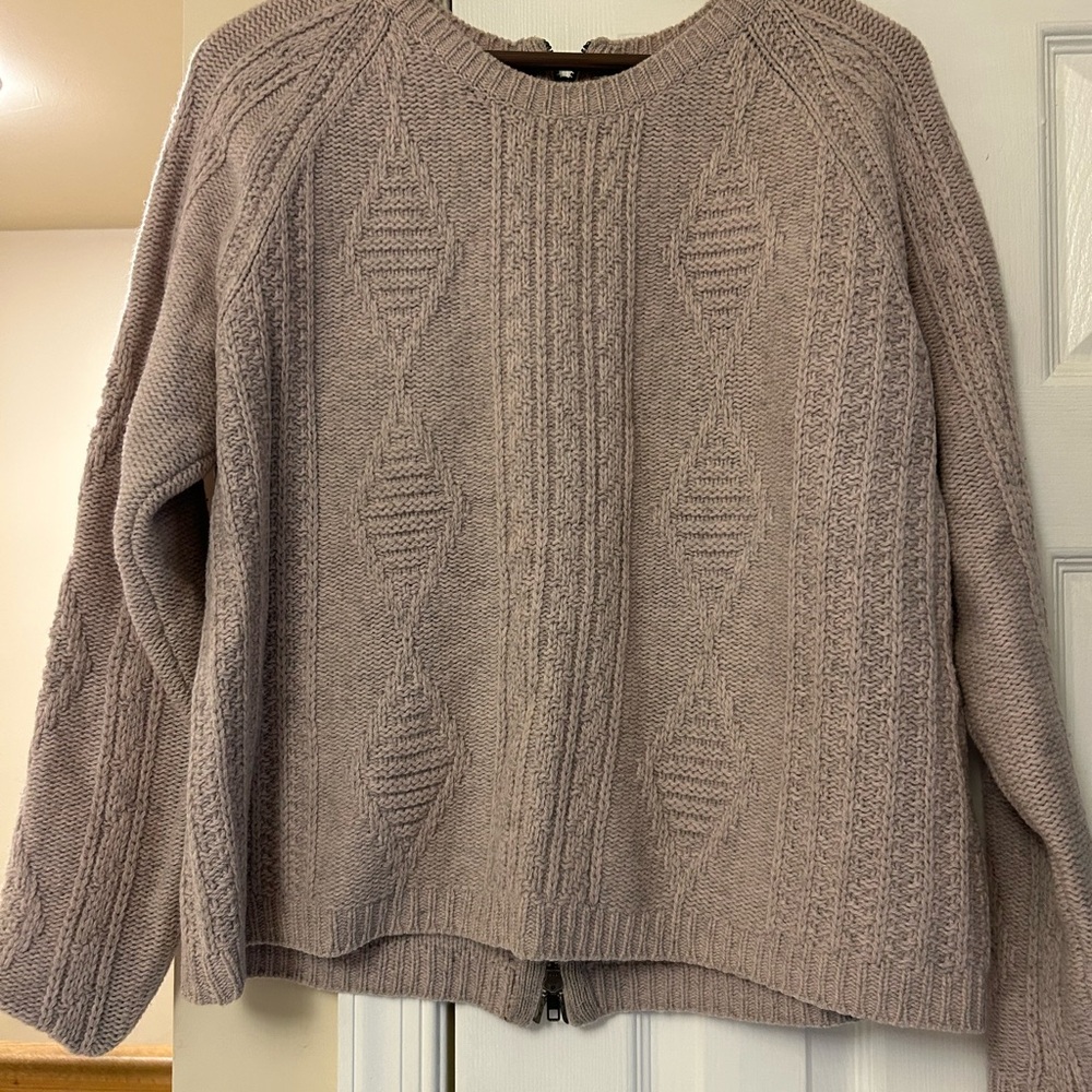 Madewell Textured Knit Sweater Zip Back